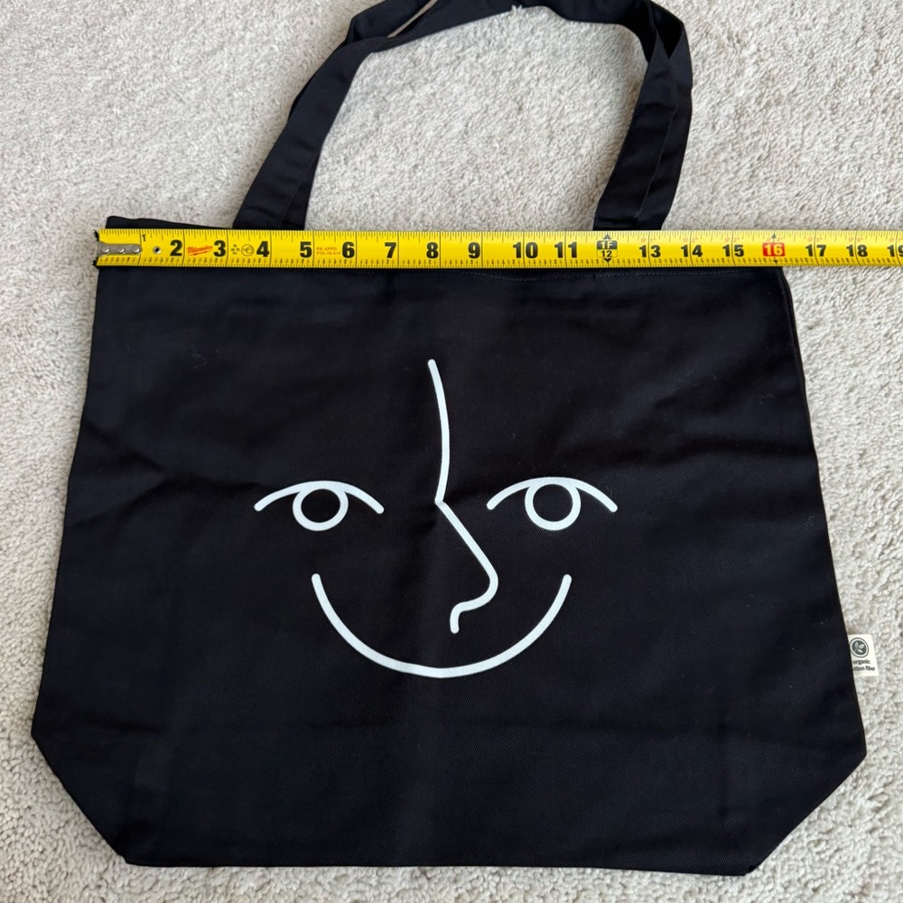 Endel Black Tote Bag with Face Design - Picture 5 of 8